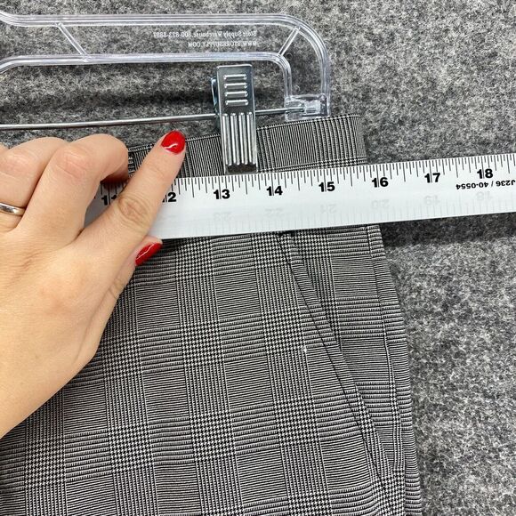 H&M Pants Women 29 Plus Gray Plaid High Rise Skinny Fit Cuffed Flat Front Chino - Picture 5 of 10